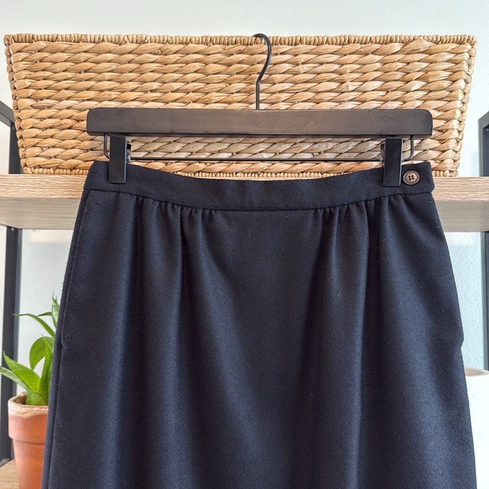 Pendleton 100% Virgin Wool Midi Black Career Pencil Skirt, 8 - Picture 2 of 6